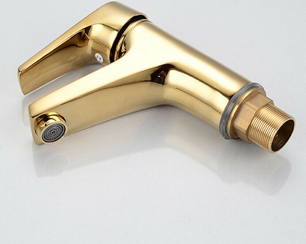Hangoro Badezimmer-Armatur Gold – Einhebel-Wasserhahn Mit Pop-Up Ablauf, Messing, Für Waschbecken (L2301-BG)