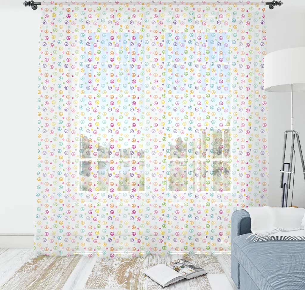 Arazzo Gigante ABAKUHAUS Peace & Love | Tessuto Satinato 274x274 cm
