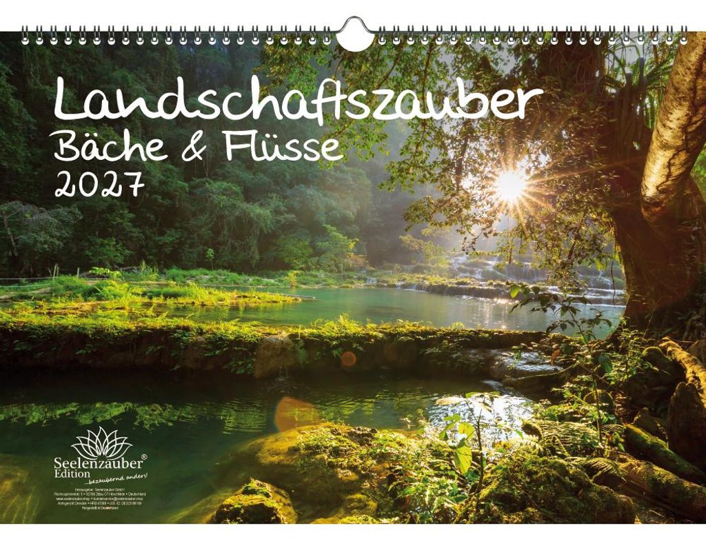 Landschaftszauber Bäche und Flüsse DIN A3 Kalender für 2027 Bach Fluß Baum Bäume Wald Natur - Seelenzauber