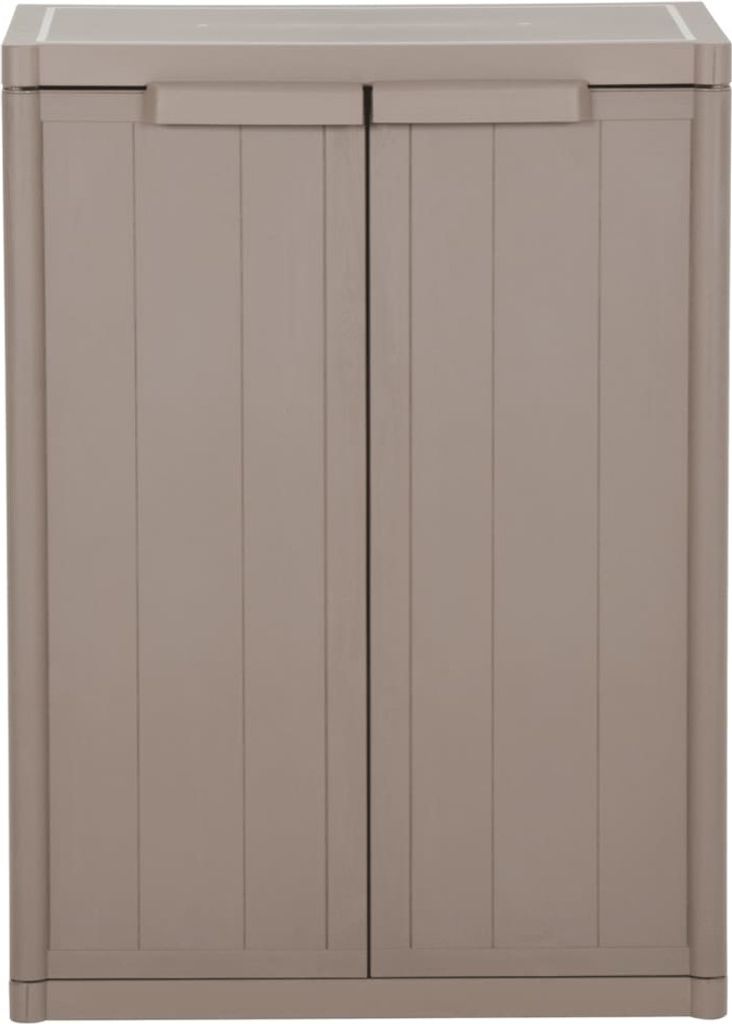vidaXL Armadio da giardino marrone 65x45x88 cm PP effetto Immagine del prodotto 