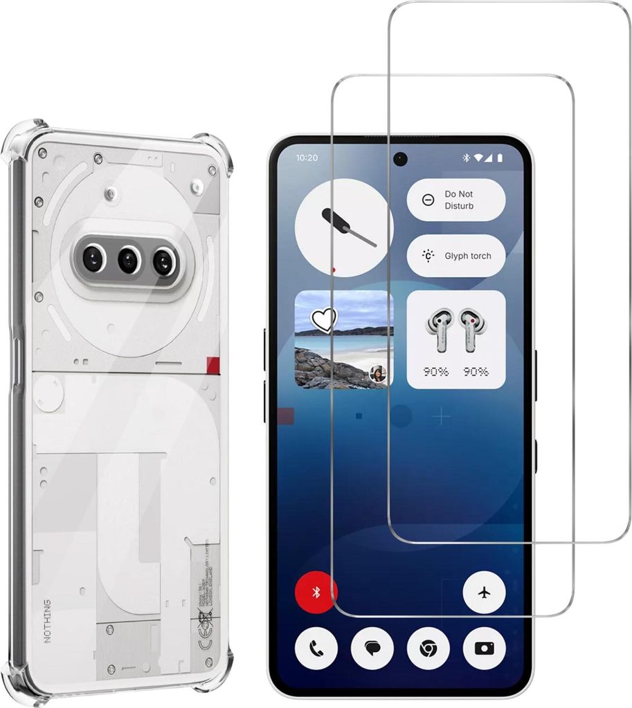 A clear product shot of a phone case and screen protectors.