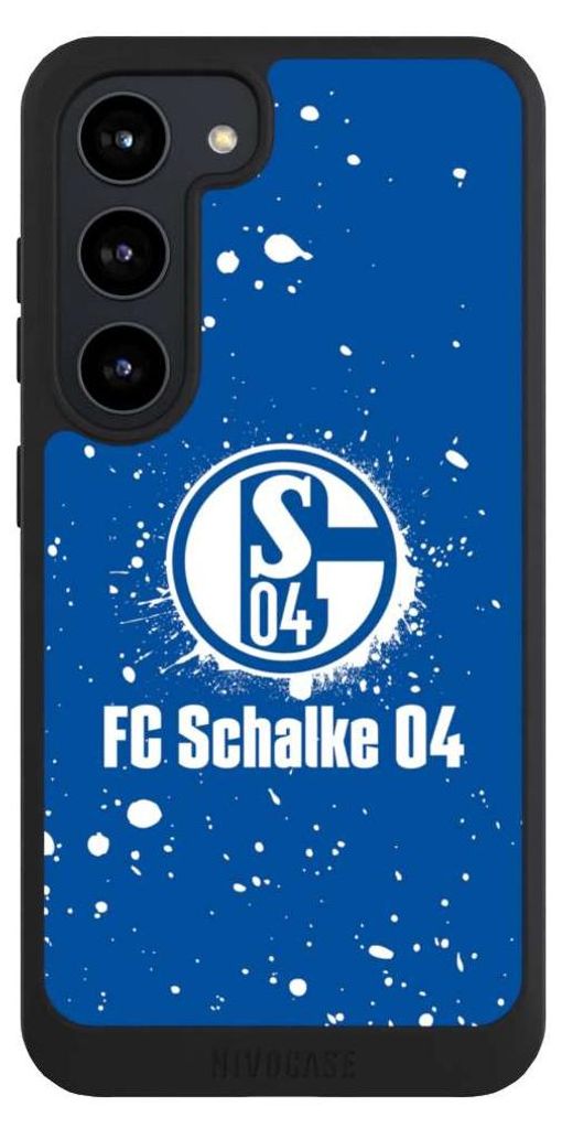 NIVOCASE Handyhülle für Samsung Galaxy S23 Hülle NIVOpure Case Schwarz FC Schalke 04 Logo S04