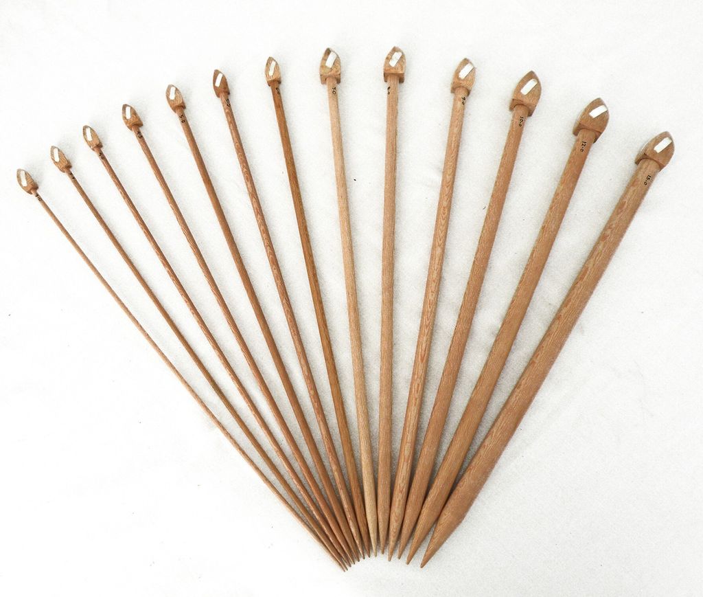 Handschmeichler! Stricknadeln Rosenholz m. Bone 35 cm, Gr. 4,5 mm