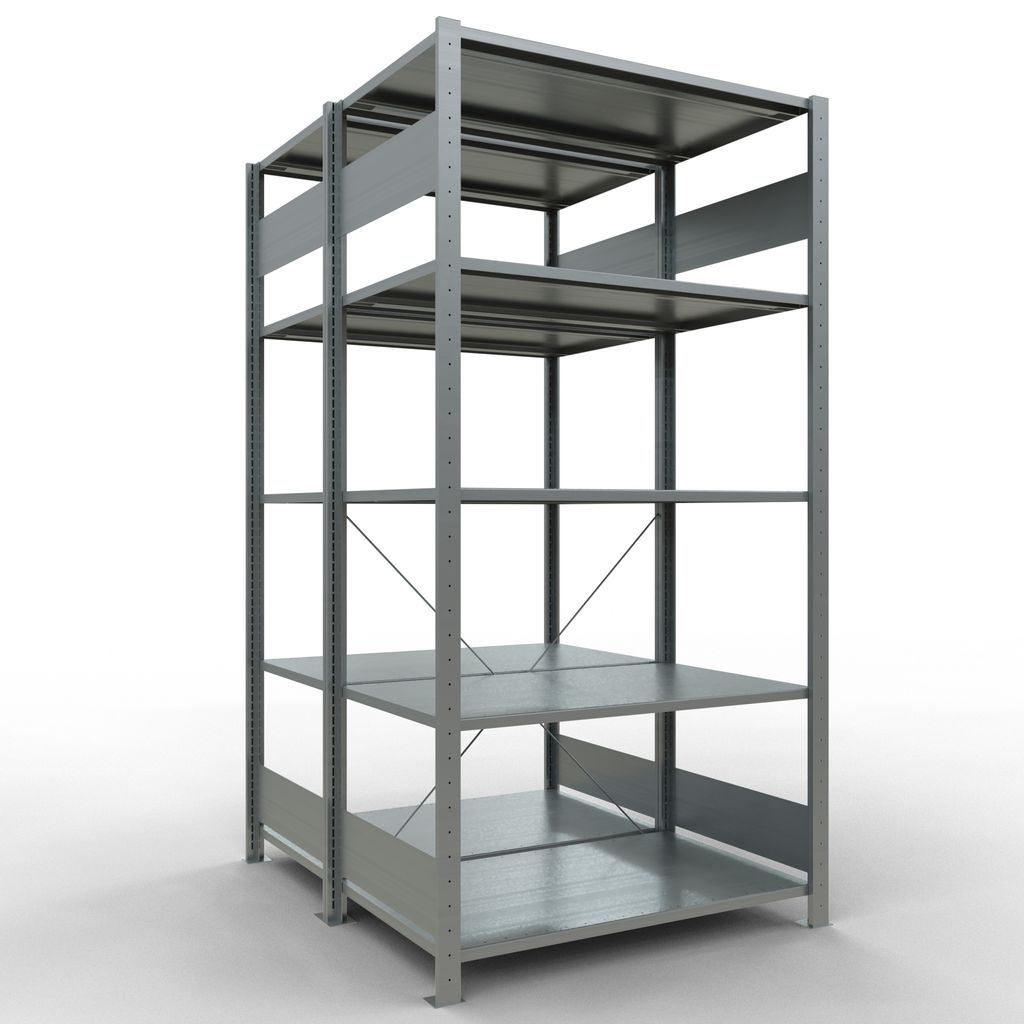 Stecks.Doppelgrundregal Typ 150 - 2000x1000x2x600 mm verz.2x5 Böden