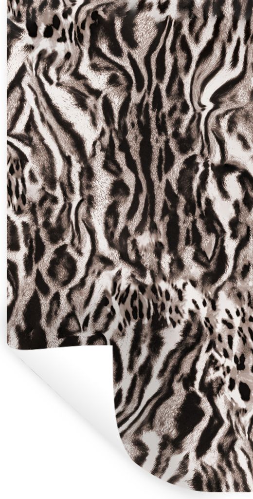 MuchoWow Wandtattoo Wandsticker Wandaufkleber Pantherdruck - Formen - Schwarz - Braun 80x160 cm Selbstklebend und Repositionierbar - Sticker - De...