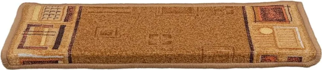 vidaXL Tapis d'escalier autoadhésif beige 15 pcs 65x25 cm - Lot complet