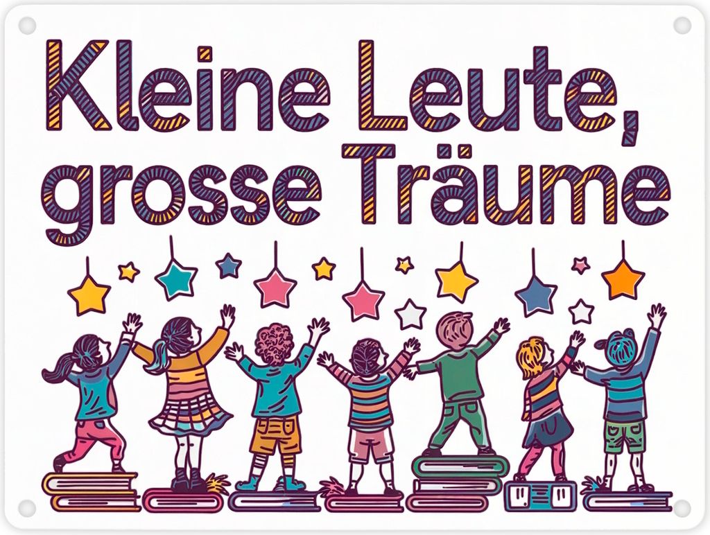 Kleine Leute große Träume Metallschild in 15x20 cm