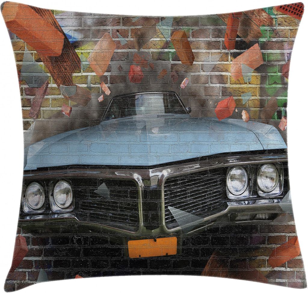 ABAKUHAUS Autos Kissenbezug, Graffiti-Stil Straßenkunst, Waschbar mit Reißverschluss Kissenhülle mit Farbfesten Klaren Farben Beidseitiger Druck...