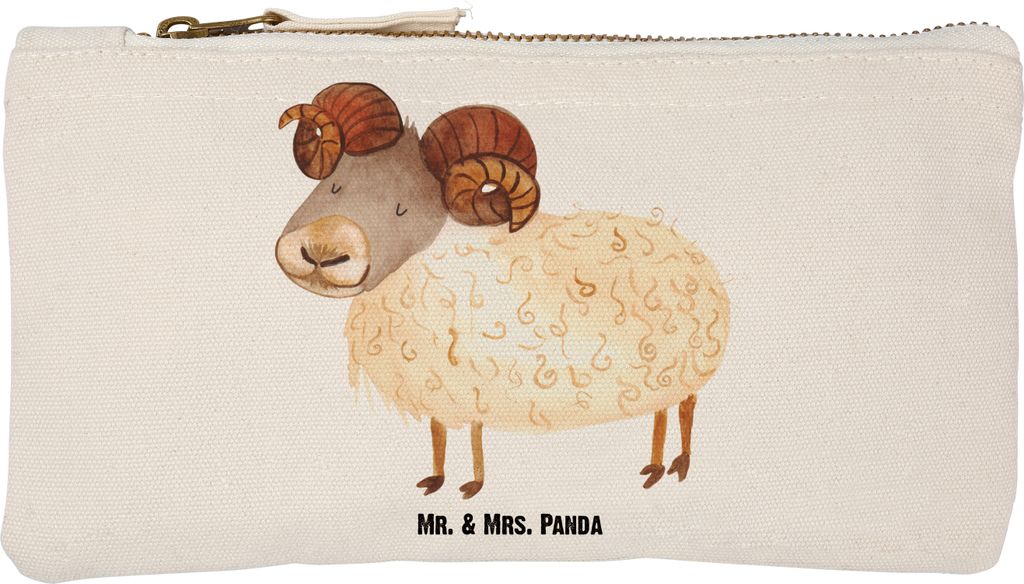 Mr. & Mrs. Panda Make-Up Tasche Sternzeichen Widder Größe S Klein - Weiß - Geschenk, kosmetiktäschchen, Bock, Mäppchen, Geburtstag März, Etui...