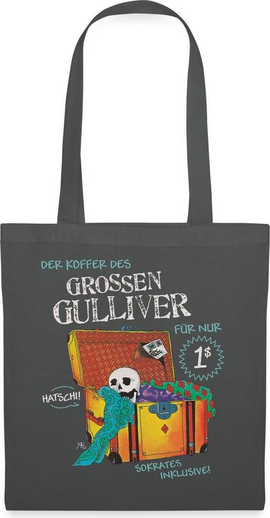 Spreadshirt Die Drei Fragezeichen Und Der Sprechende Totenkopf Stoffbeutel, One size, Graphite