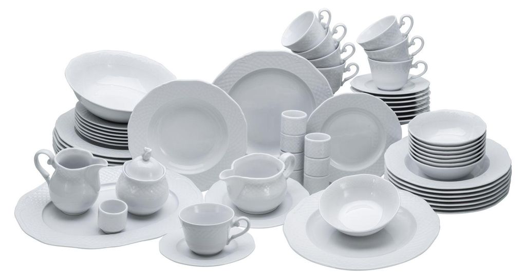 CreaTable Arianne Weiss Kombiservice 61-tlg Porzellan Produktbild 