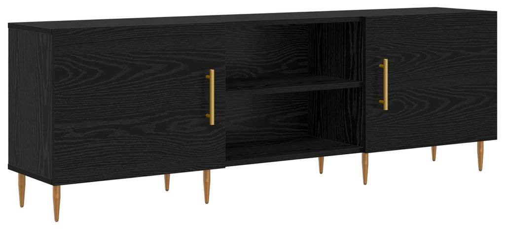 vidaXL TV-kast, 150 x 30 x 50 cm, zwart, eikenlook, Productafbeelding 