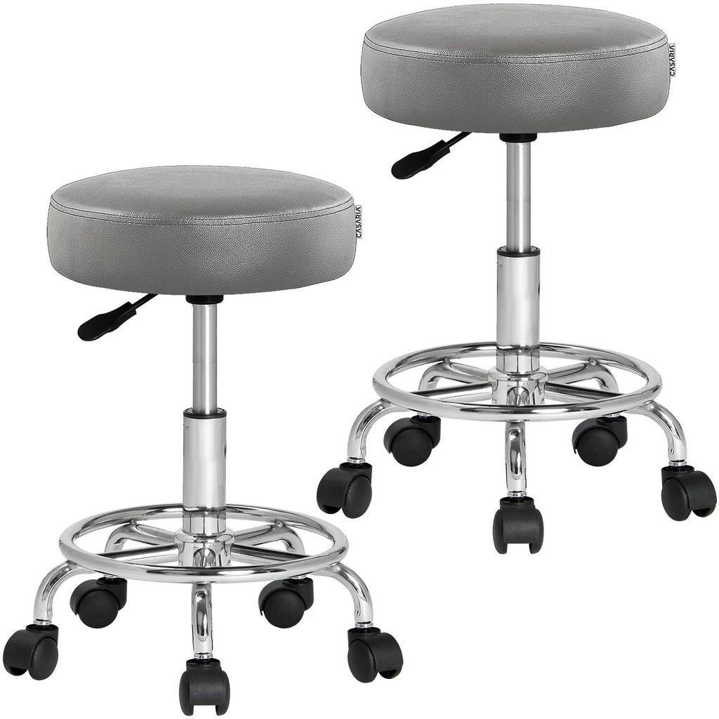 CASARIA® Rollhocker 2er Set Höhenverstellbar 10cm Produktbild 