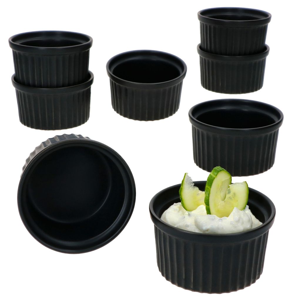 8er Set Creme Brulee Schale NERO 9x5cm schwarz - 24302121 Produktbild 