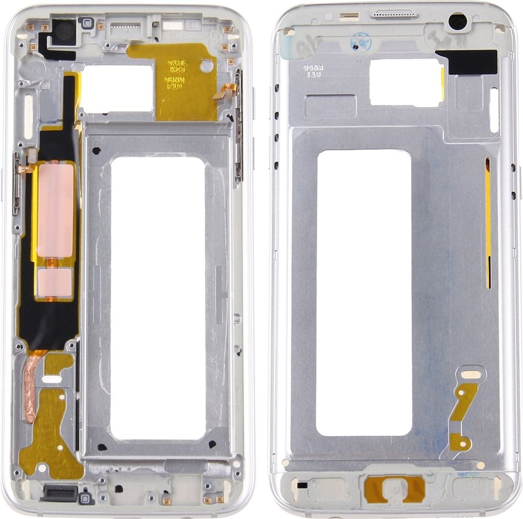 Gehäuse Rahmen Deckel kompatibel Samsung Galaxy S7 Edge G935 G935F Kleber Silber