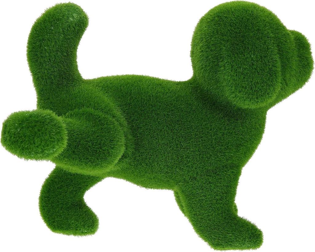 Hundefigur Dekoration Grasfigur Dekorationsfigur Moos Tier Hund Mini Hund Gevloktes Figur Kunstgras Tierdekoration für Garten Zuhause Büro Party ...