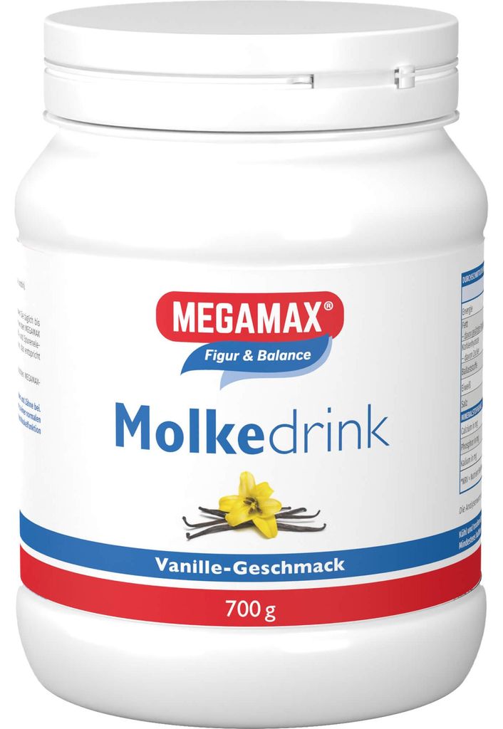 MEGAMAX Figur & Balance Molkedrink Pulver Vanille-Geschmack, 700 g Pulver