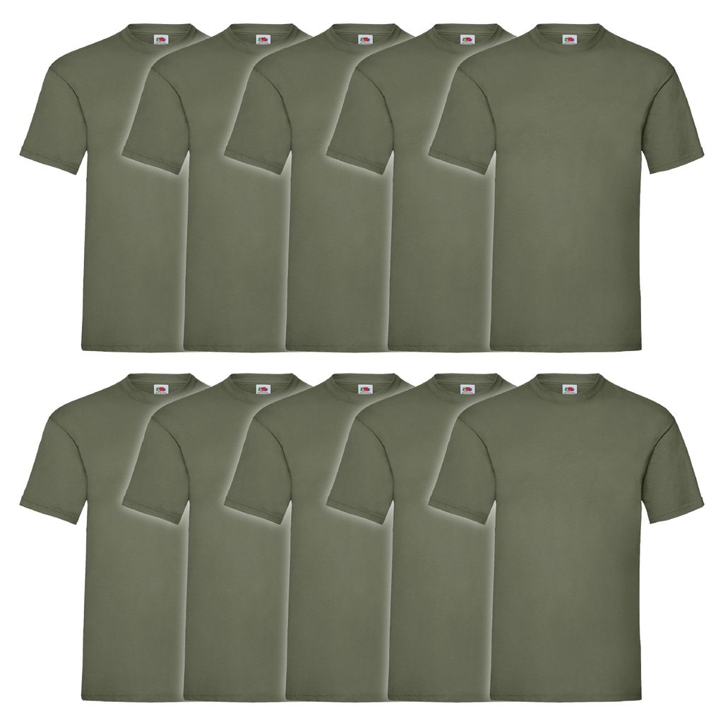 10er Pack Fruit of the Loom Valueweight T-Shirt Farbe: oliv Produktbild 