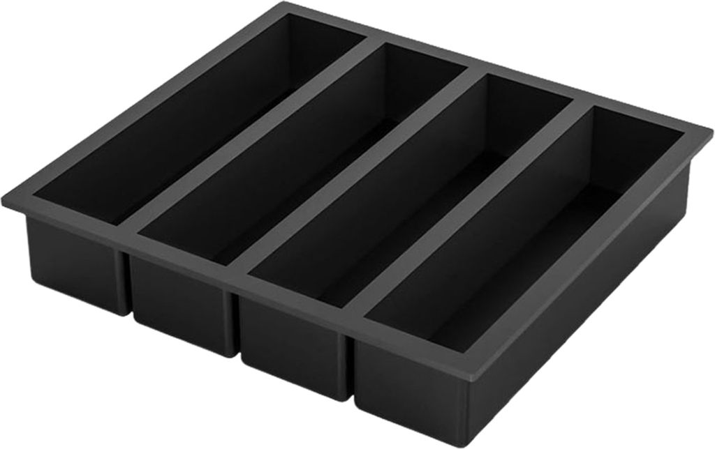 Silikon-Eiswürfelform, 4 Mulden, lebensmittelecht, leicht zu lösen, BPA-frei, für den Sommerkühlschrank, lange Eisstreifen, Buttermacher, Press...