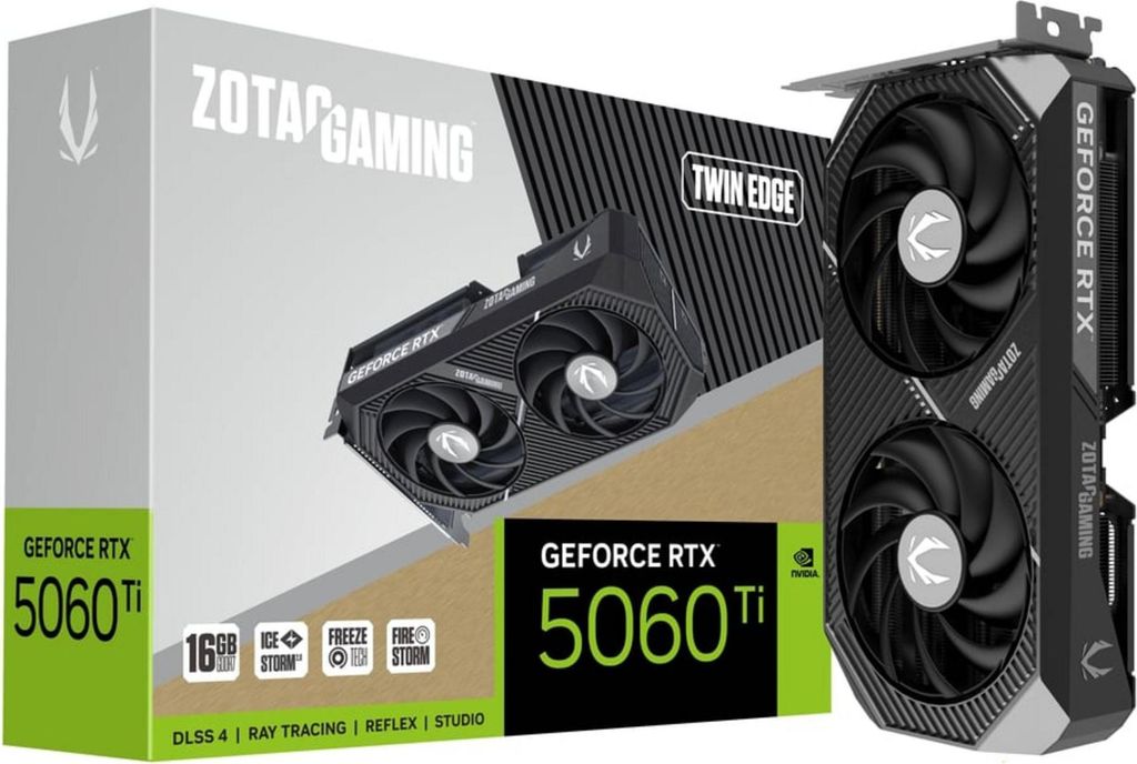 ZOTAC GeForce RTX 5060 Ti Twin Edge 16GB, Grafikkarte, (DLSS 4, 3x