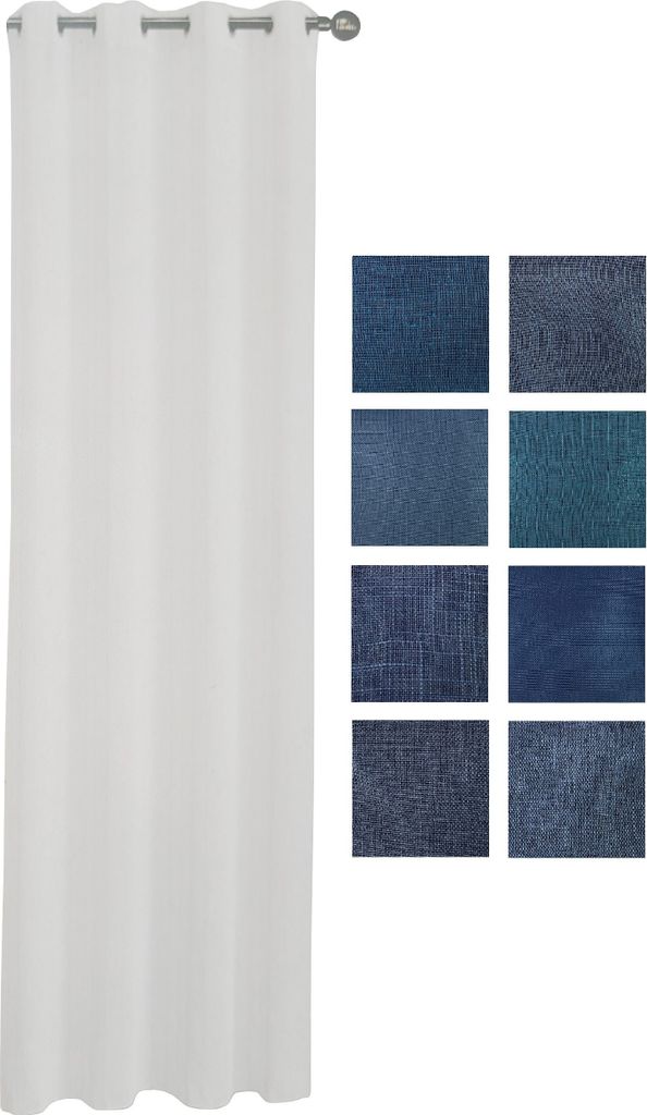 Gardinen Vorhänge Ösenvorhang 140*240/250 cm 100% Polyester (Blau 41)