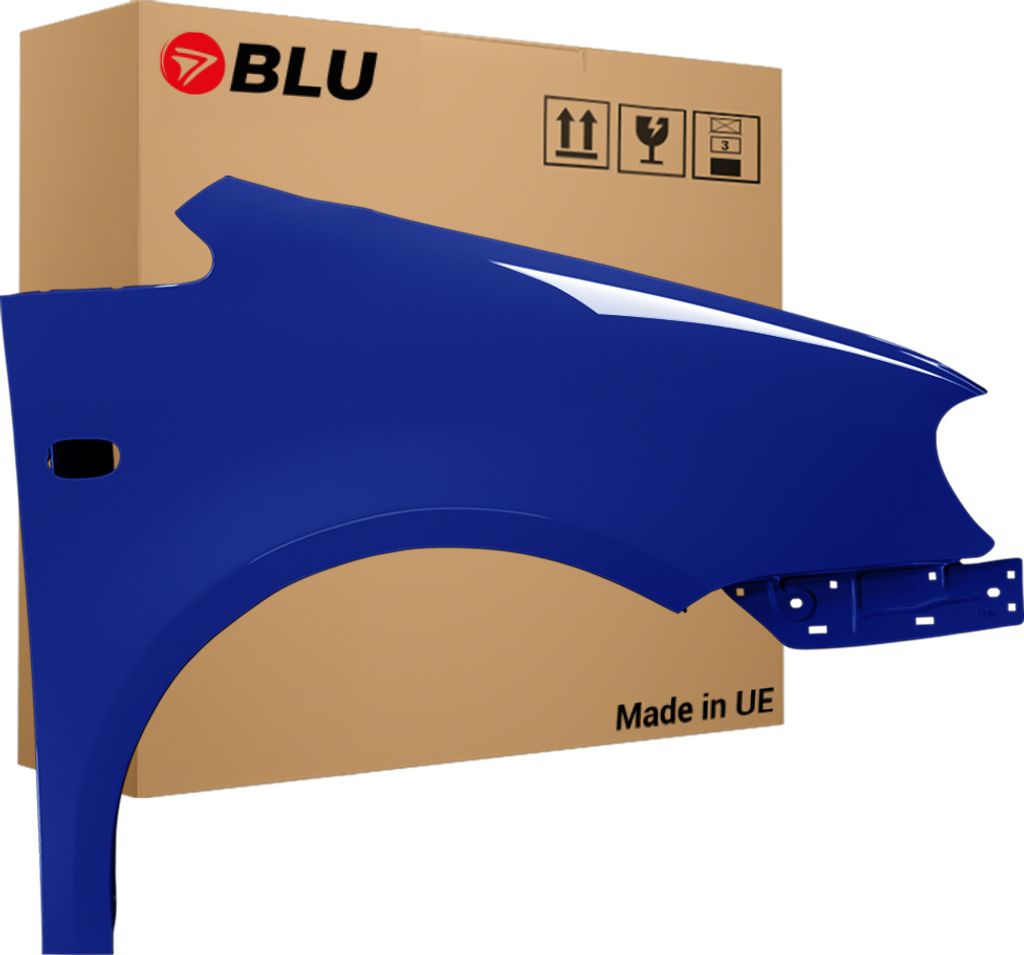BLU Kotflügel Passend für VW Volkswagen Caddy III 3 2K LL5M Rechts Blau IndienBlau | 2004-2010 | Vorderseite Vorne | Lackiert | Einbaufertig