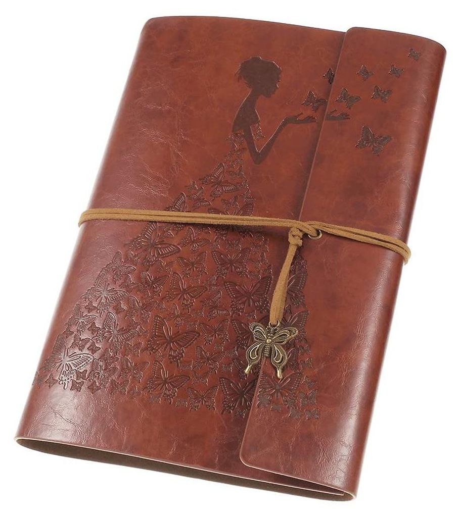 Notizbuch/Tagebuch aus Leder, Vintage-Spiralbindung, Skizzenbuch, nachfüllbar, Reisetagebuch mit leeren Seiten, Geschenk für Frauen und Mädchen,...