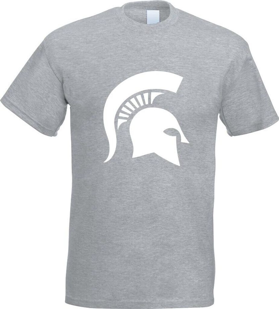 Kiwistar - T-Shirt - Graumeliert - Spartaner Profil Motiv Bedruckt Funshirt Design Print - mit Motiv Bedruckt - Funshirt Design - Sport - Freizeit ...