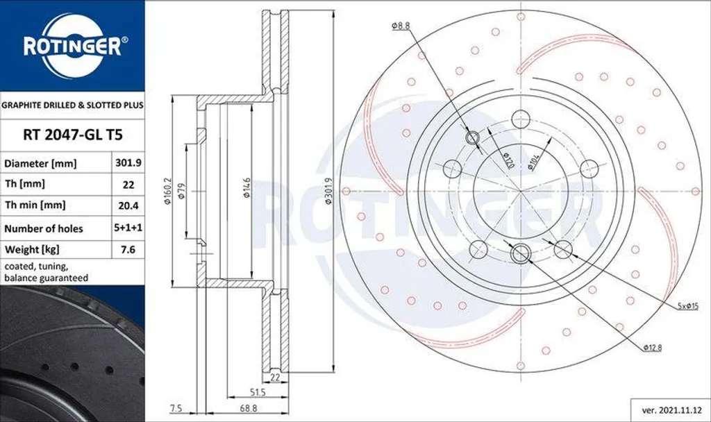 Fin des vibrations de freinage BMW E34 E32 - Disque ROTINGER T5 GL