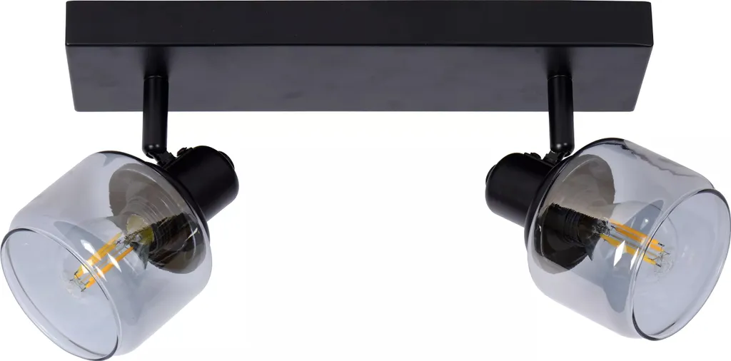 Spot orientable double noir Bjorn Lucide 2xE14 - Finition métal mat