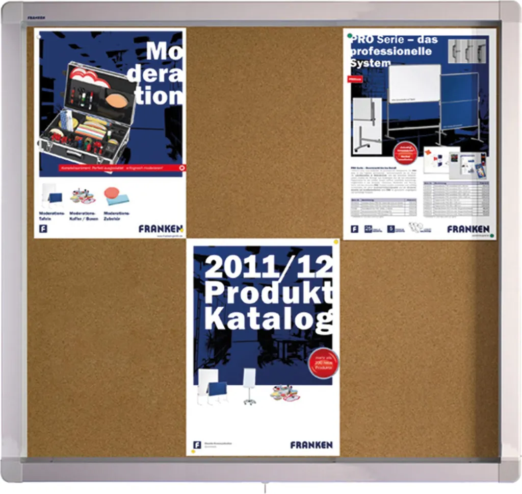 FRANKEN Vitrine d'affichage ECO argent pour 6x DIN A4 avec serrure clé