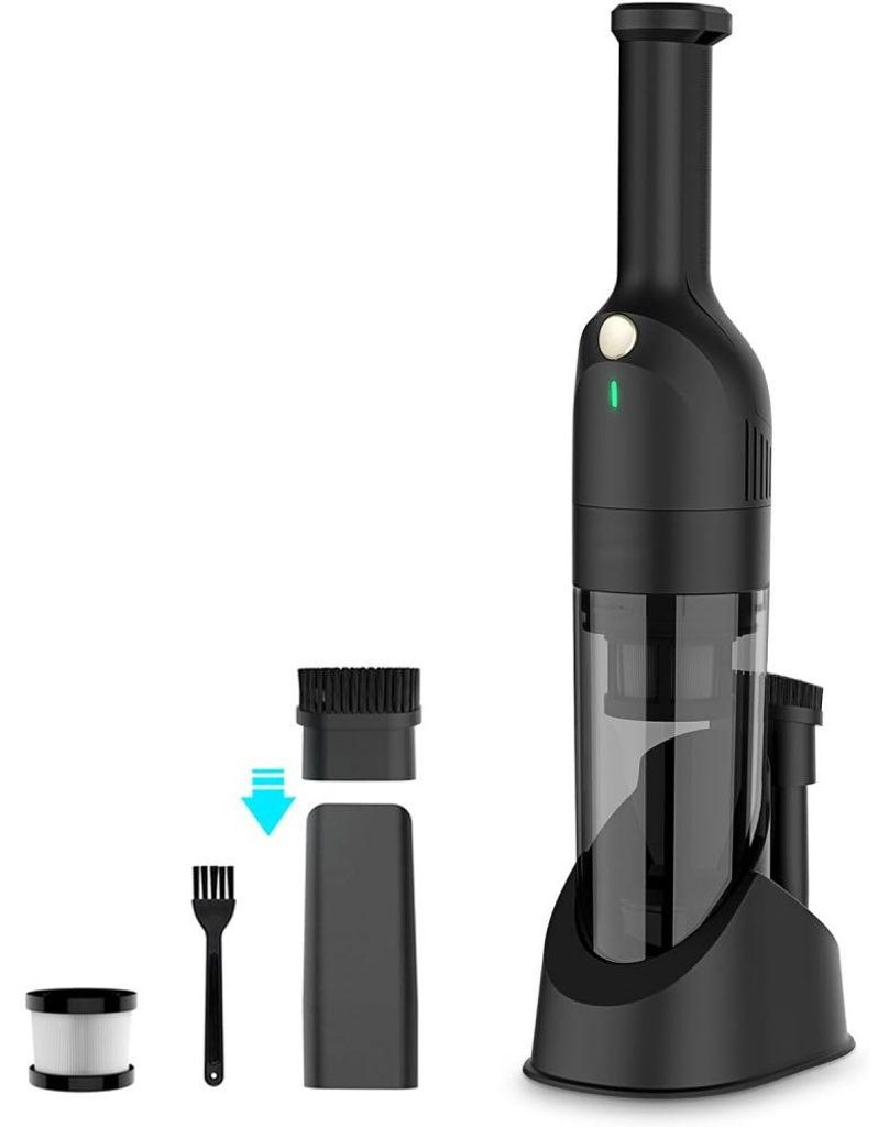 AIORBER Akku Handstaubsauger 10000 Pa 75 W, kabelloser Mini Staubsauger mit HEPA Filter, für Auto Haushalt Tierhaare, Schwarz