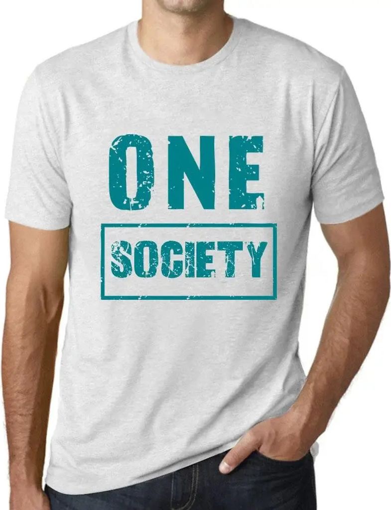 Herren Grafik T-Shirt Eine Gesellschaft – One Society – Öko-Verantwortlich Vintage Jahrgang Kurzarm Lustige Druck Geburtstag Geschenk Mann