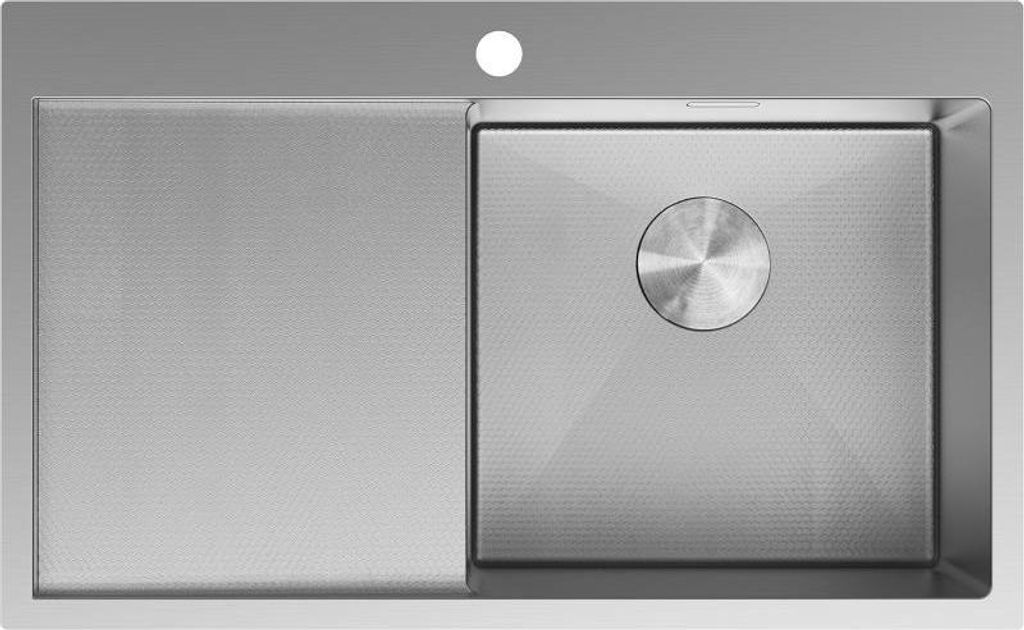 Mexen Exar Edelstahlspüle 1-beckig mit Abtropffläche rechts 780 x 480 mm, Inox HC - 6434781010P-01HC