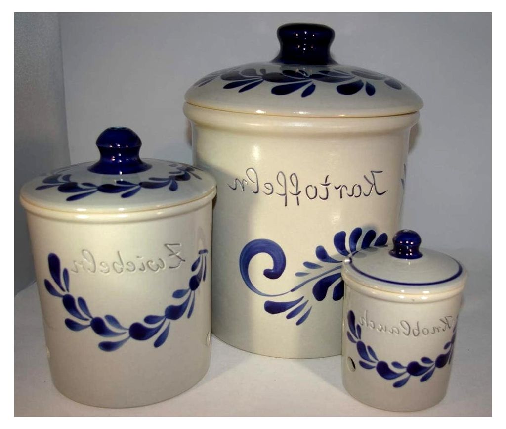 Set grau blau für Kartoffeln, Zwiebeln und Knoblauch