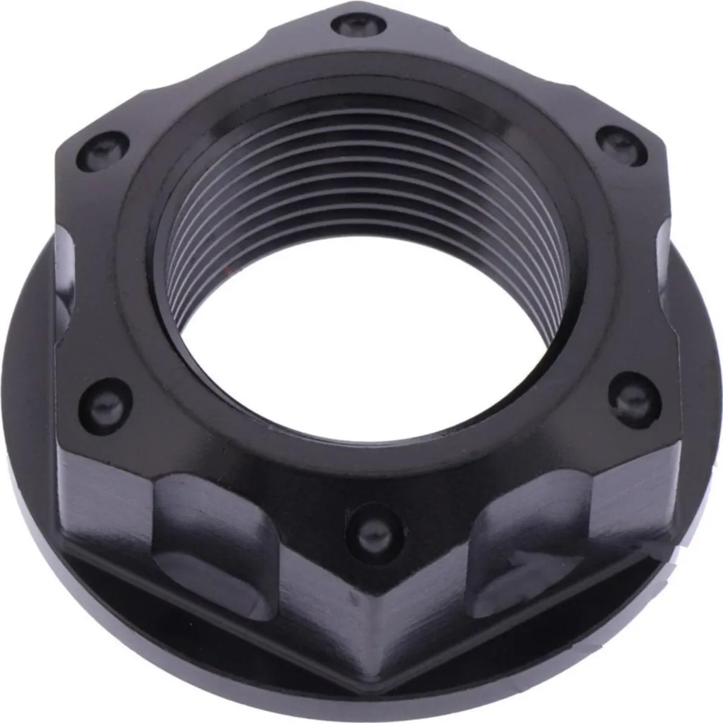 Écrou d'axe en inox V4A noir M22x1.50mm pour Yamaha R6 et Suzuki GSR