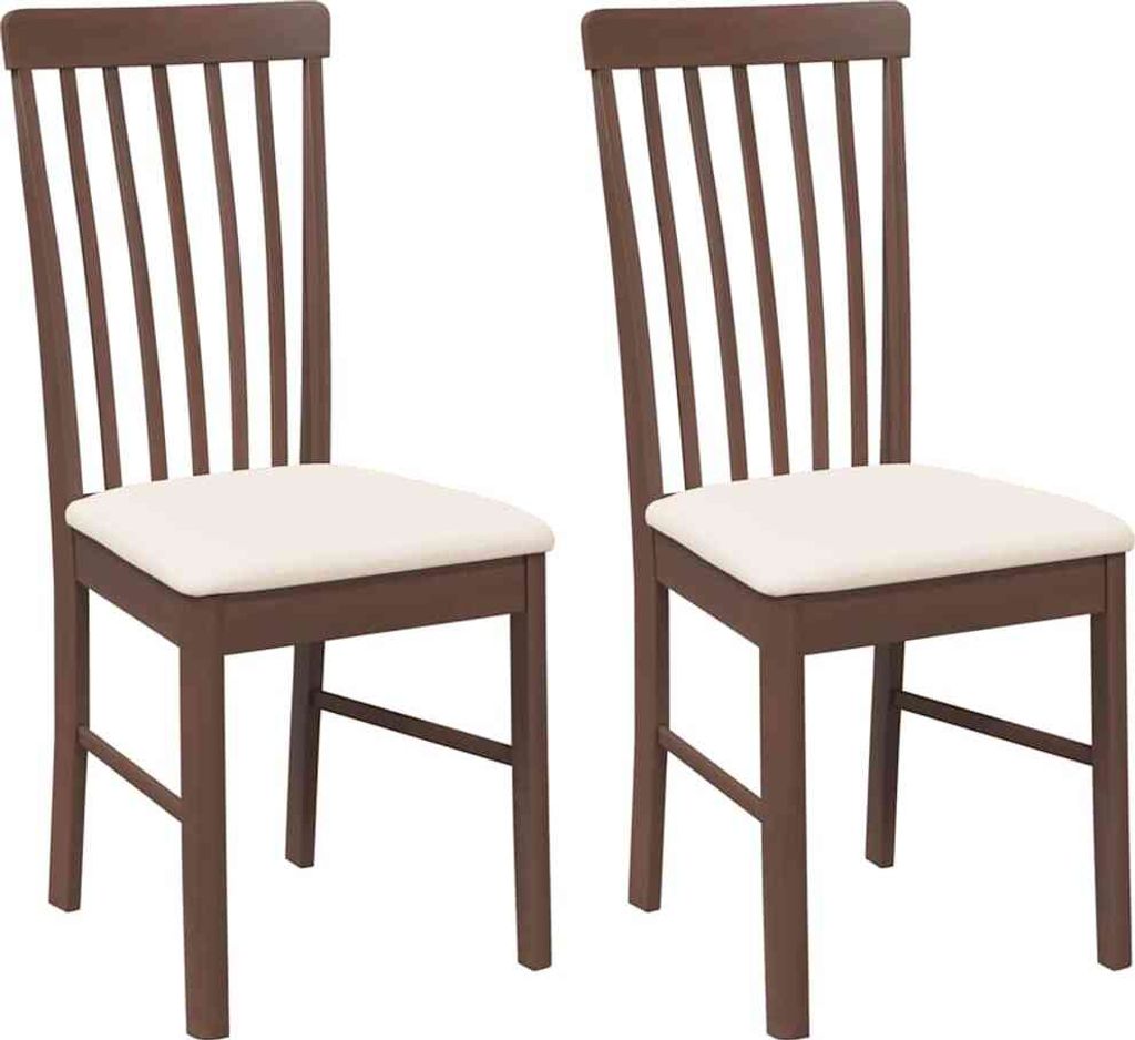 "2026 MODERNE"Esszimmerstühle mit Kissen 2er Sets, Küchenstühle - multifunktional& Moderne - Braun Massivholz Gummibaum - Wohnzimmerstuhl CC6989647