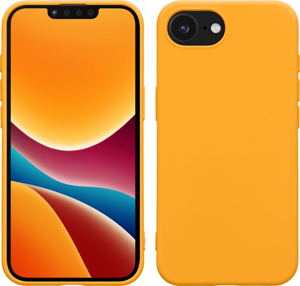 kwmobile Hülle kompatibel mit Apple iPhone 16e Hülle - gummierte TPU Silikon Handyhülle - Schutzhülle für kabelloses Laden - Case in Fruity Or...