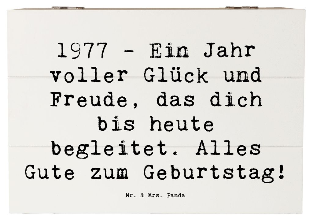 Mr. & Mrs. Panda Box Spruch 1977 Geburtstag 22 x 15 cm - Weiß - Geschenk, schatztruhe, Geburtstagsfeier, Erinnerungsbox, Jahr voller Glück, Glüc...