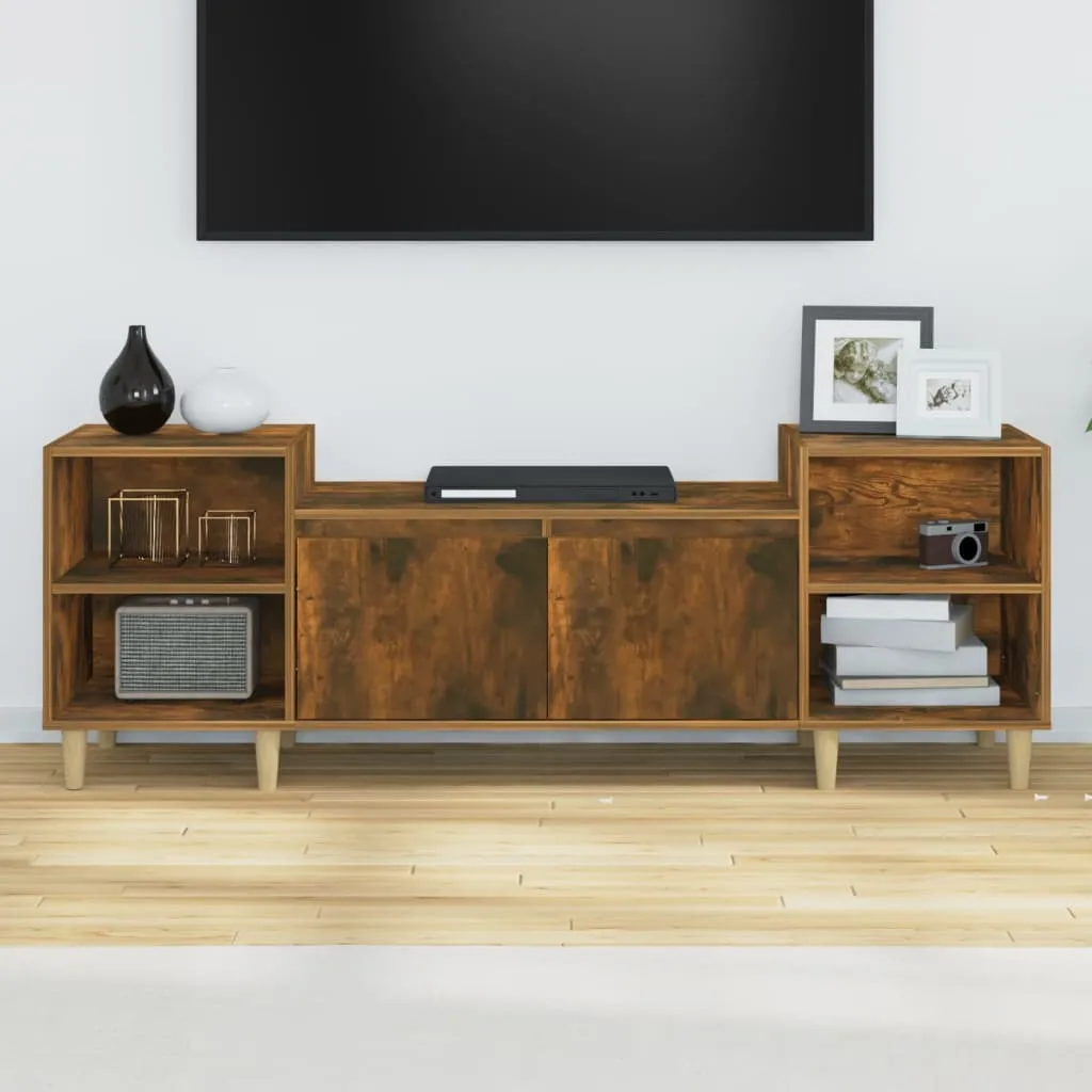 The Living Store Mobile TV in rovere fumé 160x35x55 cm Materiale in legno - 3