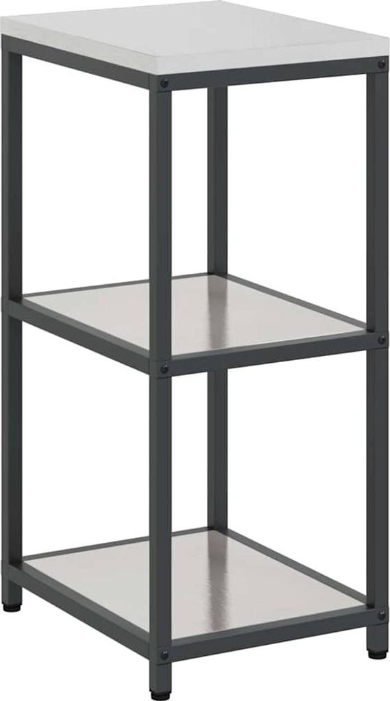 "SALE 2026"Küchenaufbewahrung - elegantes Design - Küchenmöbel/Buffetschrank - mit Regal Silber 60x50x92cm Stahl - Küchenschränke DEMöbel515094