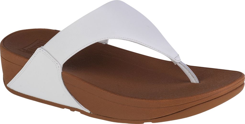 FitFlop Lulu Leather Toepost Teenslippers - Wit - Maat 37