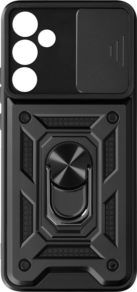 Avizar, Samsung Galaxy A55 Schutzhülle, Kameraabdeckung + Haltering, Schwarz