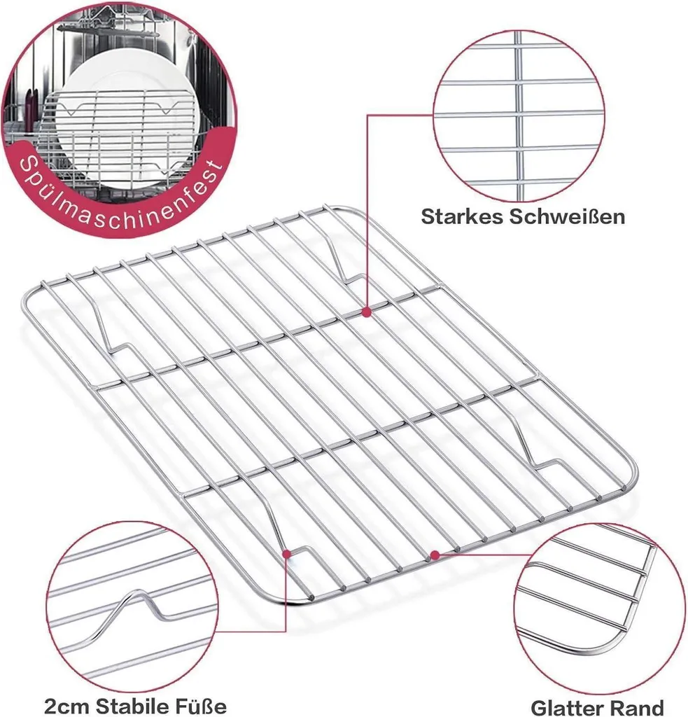 Grille à pâtisserie inox anti-rouille pour refroidissement optimal