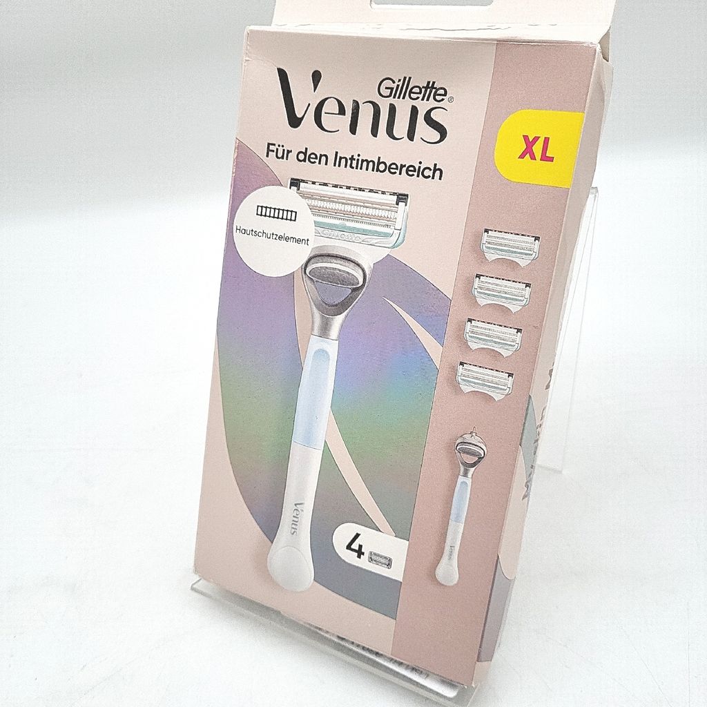 Gillette Venus Satin Care Rasierer Damen für den Intimbereich, Damenrasierer mit 4 Ersatzklingen, Intimrasierer für Frauen hilft, die Haut vor Ir...