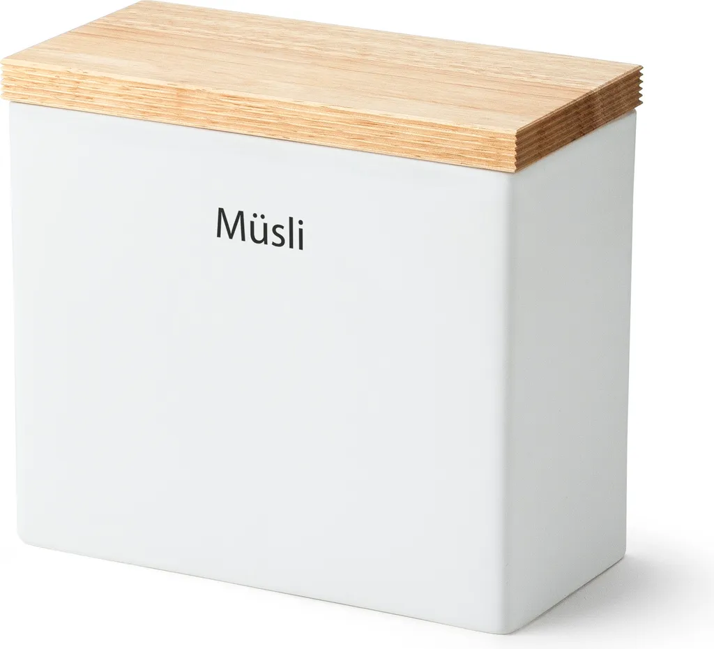 Continenta 3928 Contenitore in Ceramica Bianca 20x10x18,5cm con Coperchio