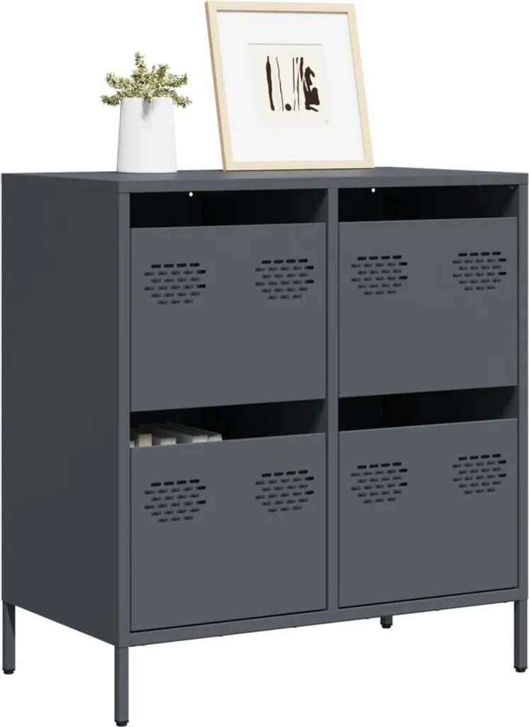 Credenza Antracite Acciaio Maison Exclusive: Robusta e Chic