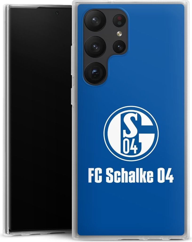 DeinDesign Handyhülle für Samsung Galaxy S23 Ultra Silikon Hülle Case Smartphone Schutzhülle FC Schalke 04 Logo Offizielles Lizenzprodukt