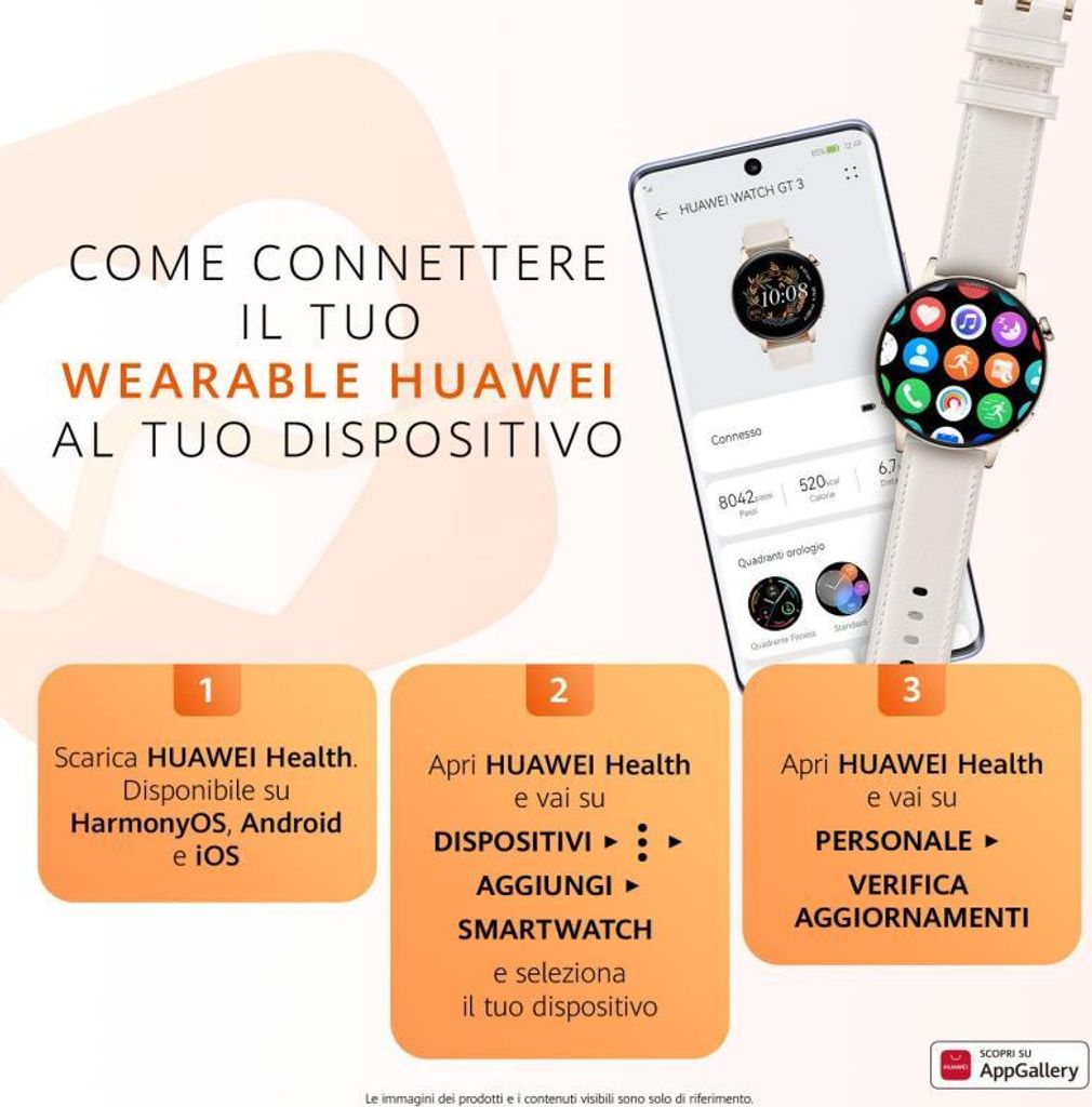HUAWEI Watch GT3 (42mm) mit Milanesearmband light gold Produktbild 11