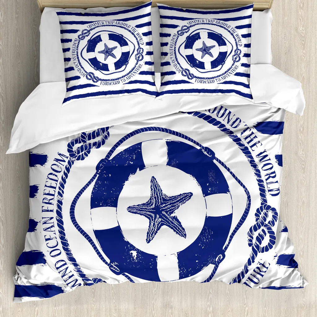 Set Copripiumino Matrimoniale Stella Marina Blu Navy ABAKUHAUS